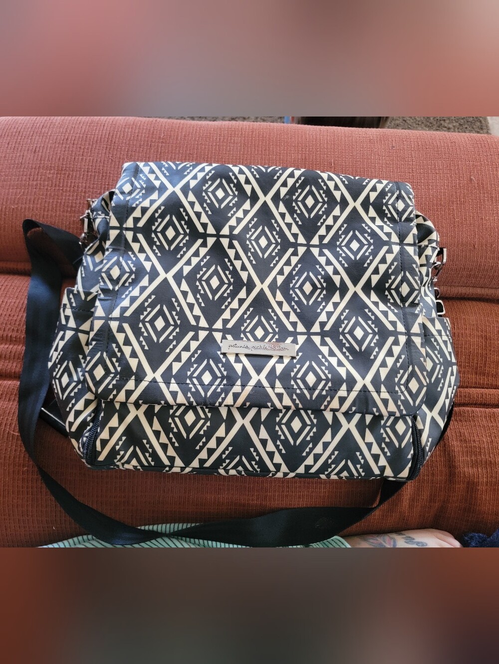 Petunia Pickle Bottom Black & White Geometric Diaper Bag